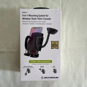 NWT scosche StuckUp 4-in-1 Car Phone Mounting System in Black